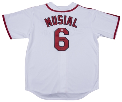 Stan Musial Autographed St. Louis Cardinals White Jersey with "3630" Inscription (PSA/DNA)